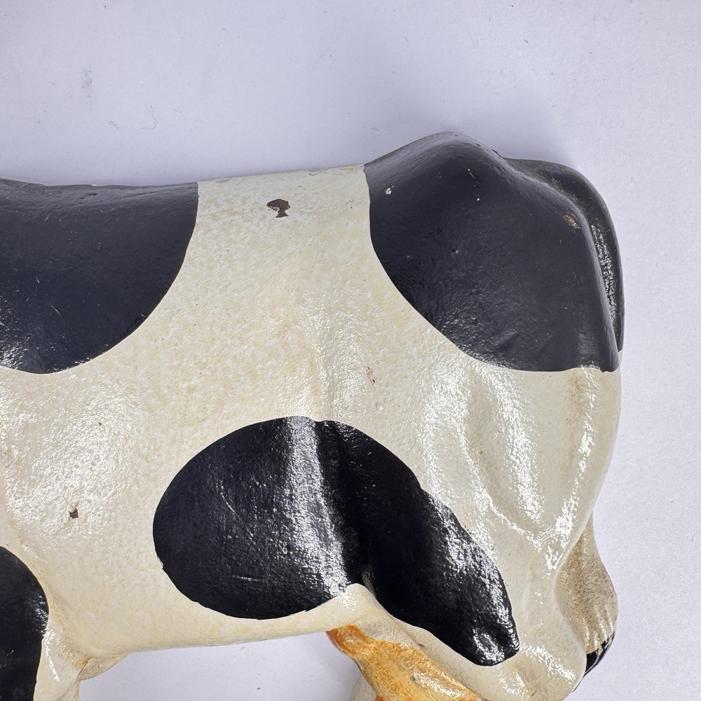 Vintage Cast Iron Cow‎ Farm Animal Figurine Hand Painted Country Decor - Picture 7 of 11